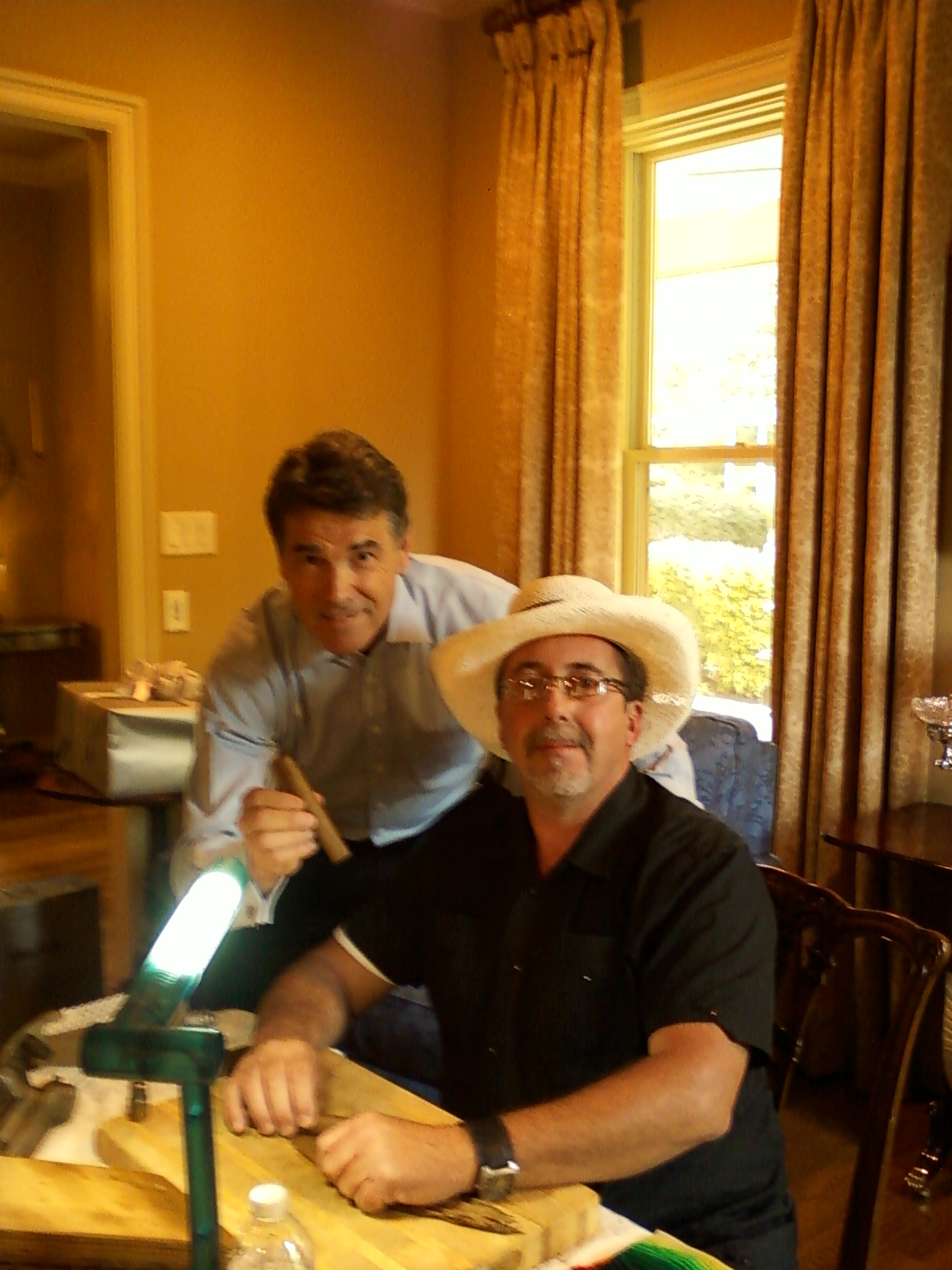  Bobalu cigar roller Robin with the Governor. 