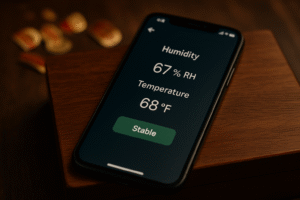 smart humidor + phone dashboard